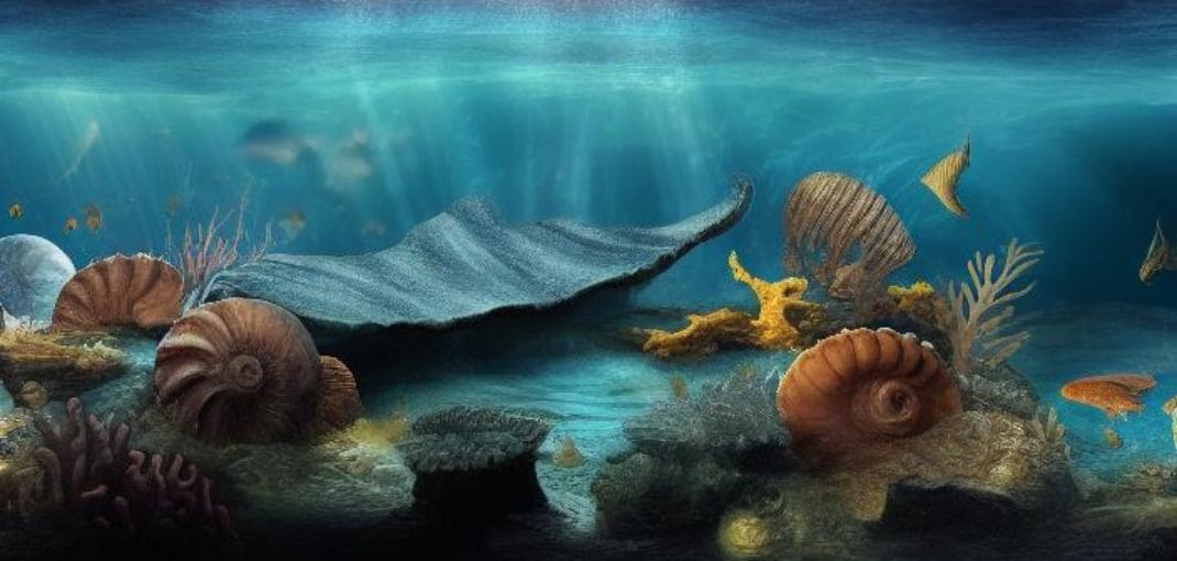 Morski beskicmenjaci (naslovna) - https://stable-diffusion-art.com/prehistoric-ocean/