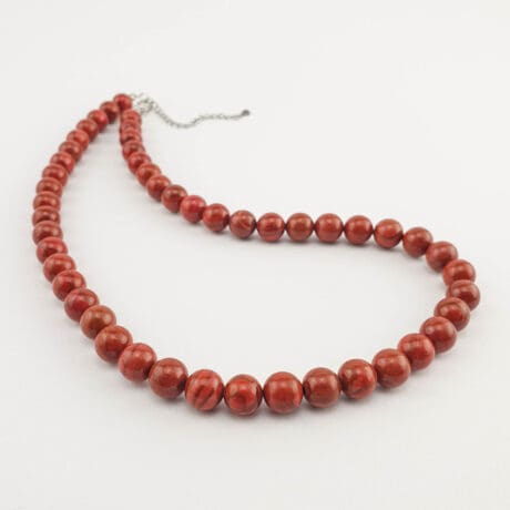 Crveni "Wood Line" Jaspis Ogrlica #11899