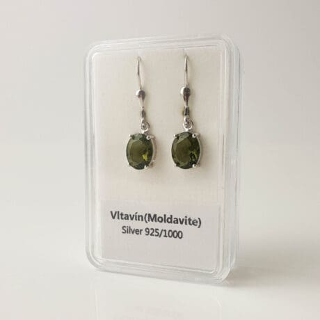Moldavit Minđuše | Srebro 925 #11927B233